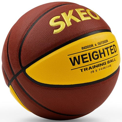 SKEO Weighted Basketball, 2.2/3/3.3LBS 28.5"/29.5" Trainer Heavy Basketballs Made of Composite, Indoor Outdoor Training Ball for Improving Handling Dribbling Rebounding - size: Size 7 Adult & Pro -3.3LBS/1.5KG