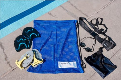 Sporti Swimming Equipment Bags, Mesh Drawstring Backpack,Swim Bag for Swimmers,Mesh Backpack for Beach - color: Navy, style: 1. Mesh Bag