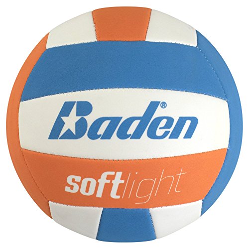 Baden | Softlight VXT1 | No Sting FlexFoam Cover | Youth Lightweight Training Volleyball | K-5 Youth Players | Official Size 5 + 20% Lighter | Official Ball of BYOP - color: Blue/Orange