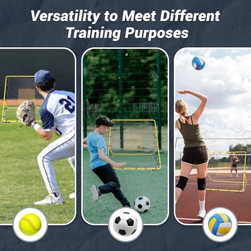 Heavy Duty Baseball Rebounder Net Fielding Trainer Pro Softball Pitch Back Bounce Pitchback for Ground, Line Drive, Fly Ball Return Settings