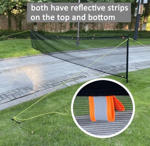 Driveway Safety Net for Kids & Pets, 20FT Driveway Ball Stopper Net with Reflective Strips, Outdoor Yard Home Driveway Barrier Net - size: 20 Ft Wide 40 Inch Tall
