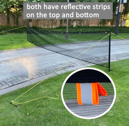 Driveway Safety Net for Kids & Pets, 20FT Driveway Ball Stopper Net with Reflective Strips, Outdoor Yard Home Driveway Barrier Net - size: 36 Ft Wide 40 Inch Tall