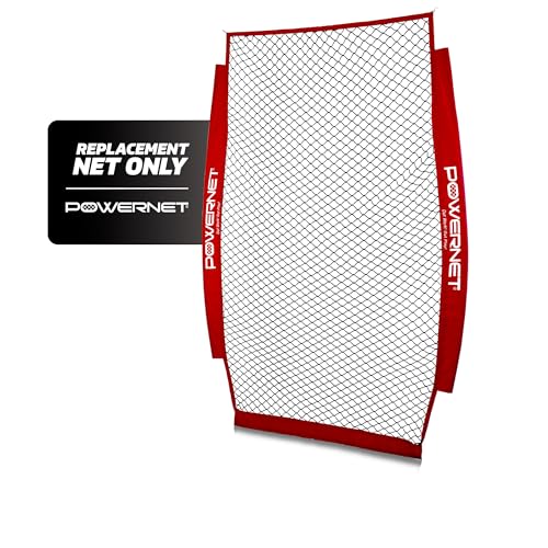 PowerNet Baseball Training Equipment Baseball Net, Portable Softball Batting Practice Pitching Screen, 7-FT I-Screen or A-Frame Pitching Net - color: Red, style: I-Screen NET ONLY