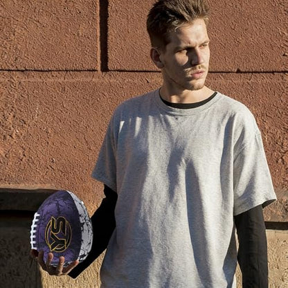 Holographic PassCatch Training Football - Solo Practice Trainer for Passing & Catching, Durable Composite Material with Dazzling Flash-Activated Light Show, - color: Purple＆White