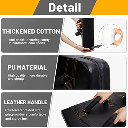 Dunzy Sports Blocking Pads 24 x 16 Inch Training Kick Pad Standard Basketball Contact Pad with Handles for Soccer Football Hockey Martial Arts MMA Karate Kickboxing Lacrosse Practice, Black