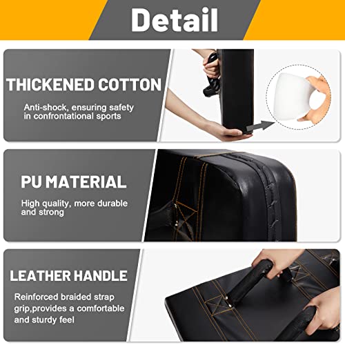 Dunzy Sports Blocking Pads 24 x 16 Inch Training Kick Pad Standard Basketball Contact Pad with Handles for Soccer Football Hockey Martial Arts MMA Karate Kickboxing Lacrosse Practice, Black