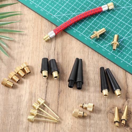 Styquenzer 21 Pcs Presta to Schrader Valve Adapter, Schrader Valve Adapter Ball Needles for Air Pump Bike Tire Pump Accessories Fit for Gym Equipment Ball Tire