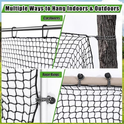 Golf Practice Net, 10Ft/15Ft/20Ft Golf Hitting Nets Heavy Duty Nylon Golf Netting for Garage Backyard - size: 10 x 15 Ft