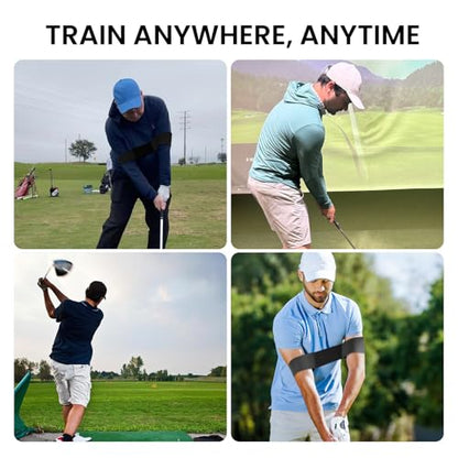 Amy Sport Golf Swing Training Aid Connector Band, for Arm Sync & Posture Correction, Beginners Men Women Ball Between Arms Practice Tool