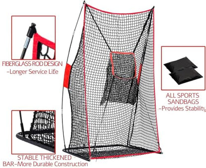 Football Kicking Throwing Net - Heavy Duty Portable Kicking Goal Cage with Target - 4x7FT Professional Trainer for Coaches Youth Indoor & Outdoor Games
