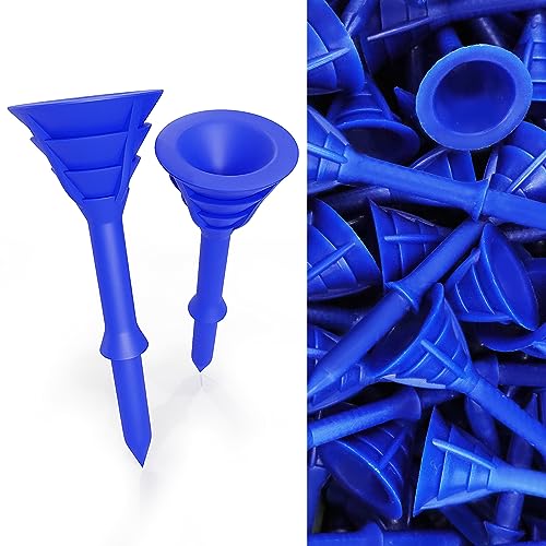 FINGER TEN Golf Tees Plastic Unbreakable Tee 3 1/4 Inch 12/24/60 Pack, Durable Stable Golf Tee 4 Colors Available for Practice - color: Blue, size: 3 1/4 Inch(24 Pack)