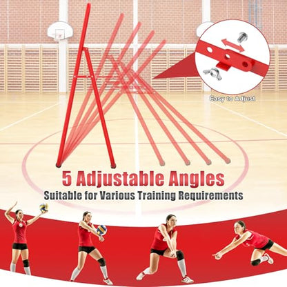 TomCare 7x4FT Volleyball Rebounder Net Bounce Back Training Equipment with 5 Adjustable Angles Volleyball Practice Net for Bumping & Spiking Portable & Steady Indoor Outdoor Rebound with Sandbags