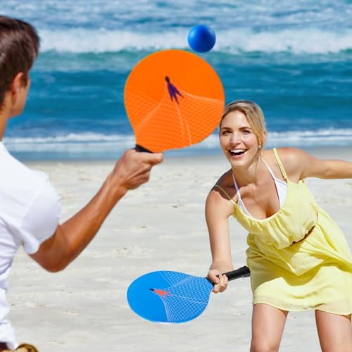 U&C Planet Beach Paddle Ball Set, Badminton Rackets, Family Game for Kids and Adults, Indoor Outdoor Game Backyard Park Camping Yard for Boys, Girls All Ages