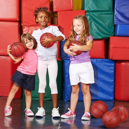 Leitee 30 Pcs 6 Inch Mini Basketballs with Pump Mini Hoop Outdoor Basketball Set for Toddlers Kids Replacement for Beach Pool Sports Beginner Ball Arcade Games Indoor Party Favors(Coffee Red)
