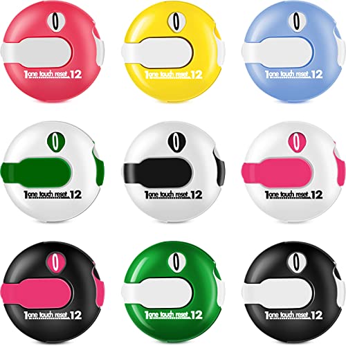 9 Pcs Golf Score Counter Mini Golf Stroke Counter Clicker Accessories for Women Men Scoring Keeper with Touch Reset and Clip Attachment to Scorekeeper Glove, 1.2 in - color: Fresh Colors