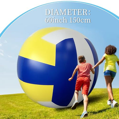 60 Inch Giant Inflatable Beach Volleyball Balls Large PVC Jumbo Beach Sports Balls Toys for Outdoor Activity Party Favors