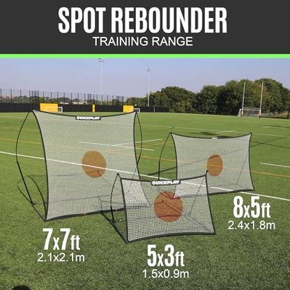 QUICKPLAY Spot Target Soccer Rebounder | Weather-Resistant Rebound Net with Carry Bag | Great for Passing, Receiving, and Trapping Practice | Ideal for Team or Solo Training - style: 5x3ft