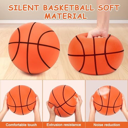 Silent Basketball Size 7 Upgrade Dribble Dream Silent Basket Ball,24cm Dribbling Indoor Soft No Noise Foam Basketball Indoor Training Ball for Kids.