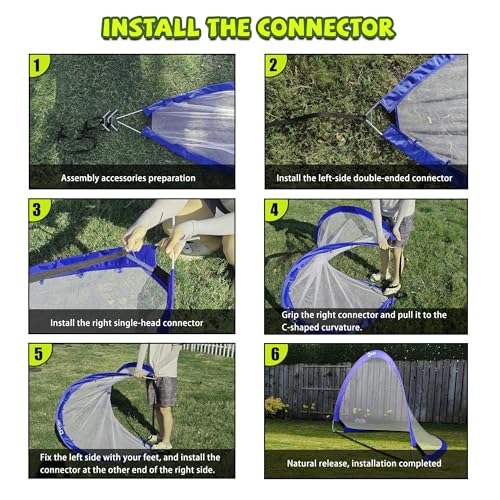 Onini Upgrade 6 Foot Pop Up Soccer Goals Blue - Portable Foldable Training Football Net with Target and Bag - Ideal for Toddler, Boys, Youth Outdoor Sports Games(2 Pack) - size: 6 ft Round