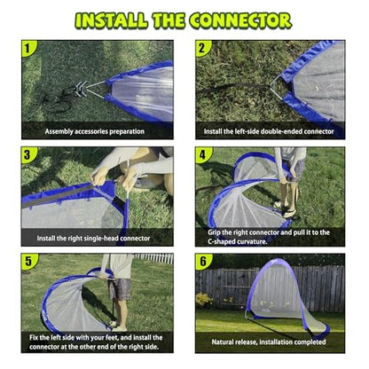 Onini Upgrade 6 Foot Pop Up Soccer Goals Blue - Portable Foldable Training Football Net with Target and Bag - Ideal for Toddler, Boys, Youth Outdoor Sports Games(2 Pack) - size: 6 ft Round