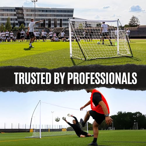 QUICKPLAY Kickster Soccer Goal Range – Ultra Portable | Quick and Easy Set Up | Includes Net and Carry Bag | Available in 7 Sizes | Backyard Soccer Net for Kids & Adults [Single Goal] - style: 5 x 3'