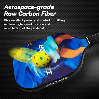 Lightweight Carbon Pickleball Paddles – USAPA Pickleball Paddles for Women, Men, Beginners & Intermediates | Gritty Surface, Stylish Design | 16mm Shock-Absorbing Core, Cushioned Grip