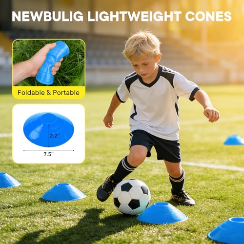 Agility Ladder Speed Training Equipment Set-20ft Ladder,12 Cones, 4 Adjustable Hurdles, Jump Rope, Resistance Parachute| Soccer,Basketball, Football Practice Equipment for Youth, Adults - color: Blue, size: 17.17"*5.71"*13.31"