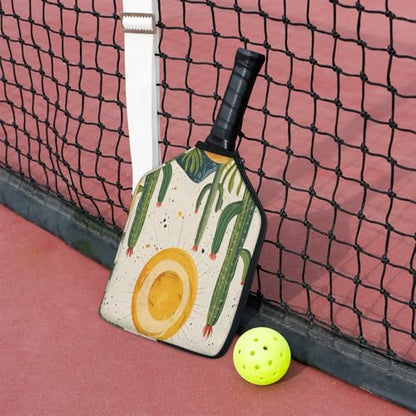 Pickleball Paddle Cover with Pockets and Handle Strap, Racket Sleeve and Ball Holder Organizer, 1 Pcs - color: yellow