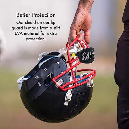 DAMAGE CONTROL Pacifier Mouthpiece – Football Mouthguard with Helmet Strap, Protects Teeth, Jaw & Mouth – Mouth Piece for Sports, No Boiling, Allows Airflow – Gear for Adults & Youth (Savage) - color: Savage