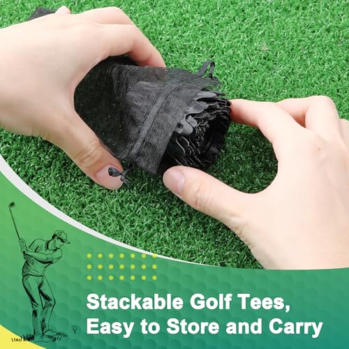 8 Pack ‌Simulator Golf Tees, TPU Unbreakable Material, Height from 1/4" to 2", Suitable for Indoor, Outdoor, Winter, Golf Mats, Turf and Driving Range