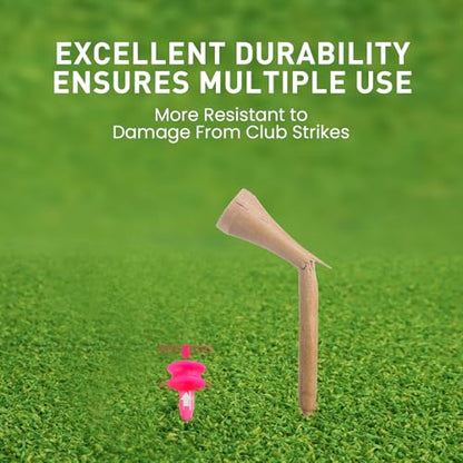 Amy Sport Golf Tees Step Down Plastic Unbreakable 50 Pack Reusable Bulk Professional Height Control Castle Tee for Practice - color: 50 Pack 1" in Rose