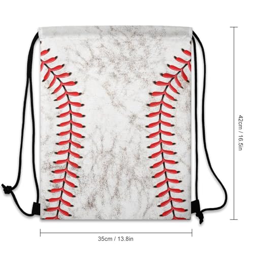 Baseball Drawstring Backpack - Cute Cinch Sack, String Backpacks for Kids Women Men Boys Girls for Gym Outdoor Sports Travel Athletic Drawstring Bag - Lightweight/Foldable