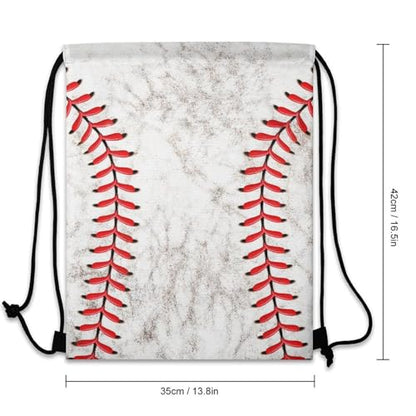 Baseball Drawstring Backpack - Cute Cinch Sack, String Backpacks for Kids Women Men Boys Girls for Gym Outdoor Sports Travel Athletic Drawstring Bag - Lightweight/Foldable