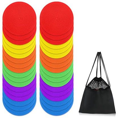 Poly Spot Markers 4inch Poly Spots for Gym Floor, 24/36/60 Pcs Flat Cones Non-Slip Rubber Floor Dots Agility Markers for Soccer Basketball Sports Speed Training, Dance, Classroom Activities - style: 36 pcs