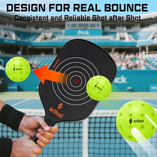 Pickleball Balls-USAPA Approved Outdoor/Indoor Pickleballs,Seamless Roto-Molded Design for Durability,Crack-Resistant 40-Hole Pickle Ball for Beginner Intermediate Pro Player,6/12/36/50/100Pack