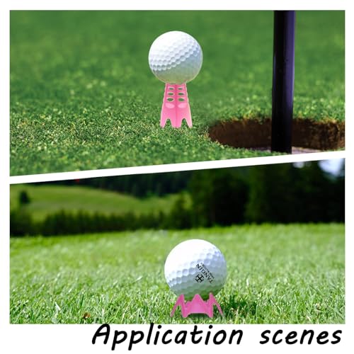 Golf Simulator Tees, Plastic Indoor Golf Mat Tees Practice Turf and Driving Range Winter Golf Tees (18 Pcs) - color: Pink