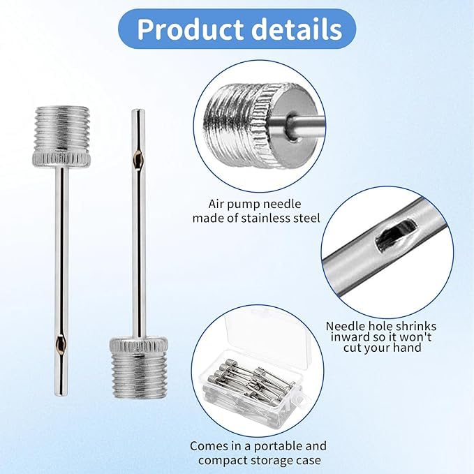 30pcs Air Pump Needles, Stainless Steel Ball Pump Needle with Storage Box, Suitable for Soccer Balls, Basketballs, Volleyballs, Yoga Balls