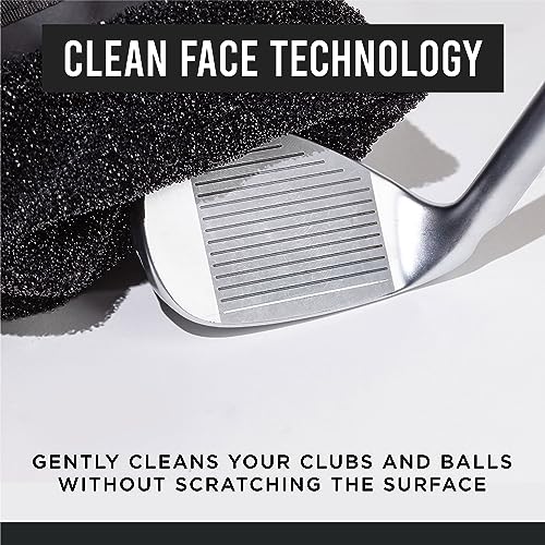 Club Scrub Golf Club and Golf Ball Cleaning Bag, Waterproof Clean Face Technology Liner, Detachable Clip, Machine Washable, Cleans Club Grooves, Dry Exterior (Neoprene or Microfiber Option Available)