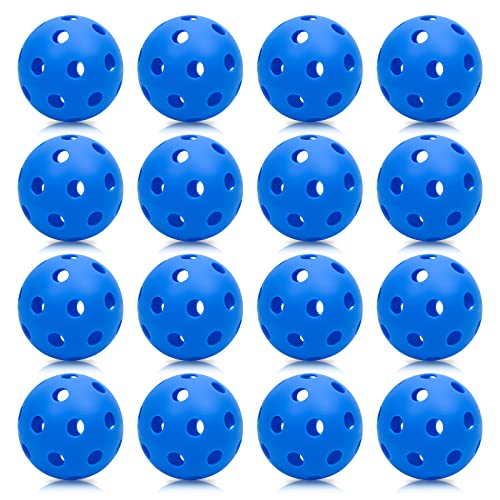 16 Pack Plastic Baseballs - Hollow Softballs for Lightweight Batting Practice - Indoor/Outdoor Training Balls - color: Blue
