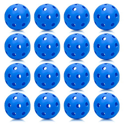 16 Pack Plastic Baseballs - Hollow Softballs for Lightweight Batting Practice - Indoor/Outdoor Training Balls - color: Blue