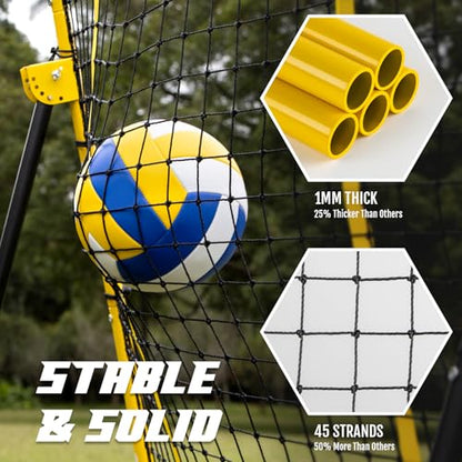 Newbyinn Volleyball Rebounder Net, Volleyball Training Equipment, Bounce Back Net for Volley Ball Practice with 5 Adjustable Rebound Angles 7x4 ft