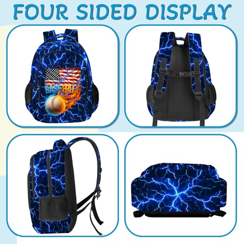 Baseball Backpack for Kids,School Bookbag Large Capacity Adjustable Bookbag Durable Lighting Multi Pockets School Bag Daypack Travel (Baseball) - color: Baseball