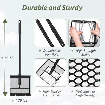 SAPLIZE Golf Ball Picker Upper, Turf-Friendly Design, No Bending Over, Quickly Collects Multiple Balls, Large-Capacity Ball Holder, Great for Backyard Practice & Training