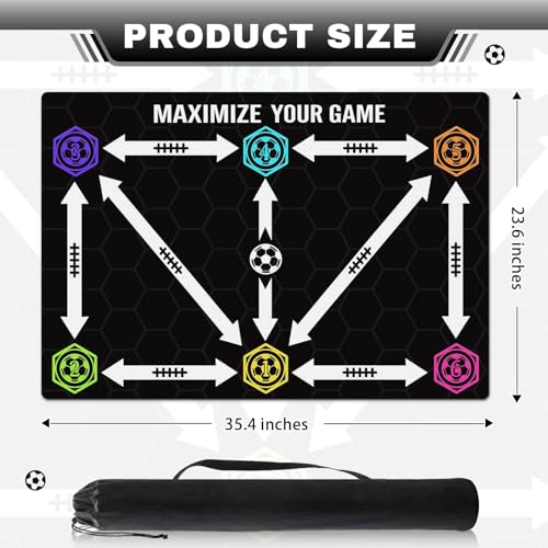 Britimes Soccer Training Mat Football Footstep Training Mat 35 * 24 in - color: Colorful