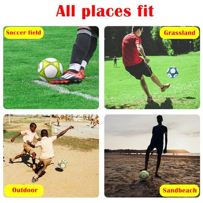 Soccer Ball Size 3,4,5 Soft PU for Practice Training Gift Boys Girls Kid Come with Pump and Needle - color: Blue, style: Size 3