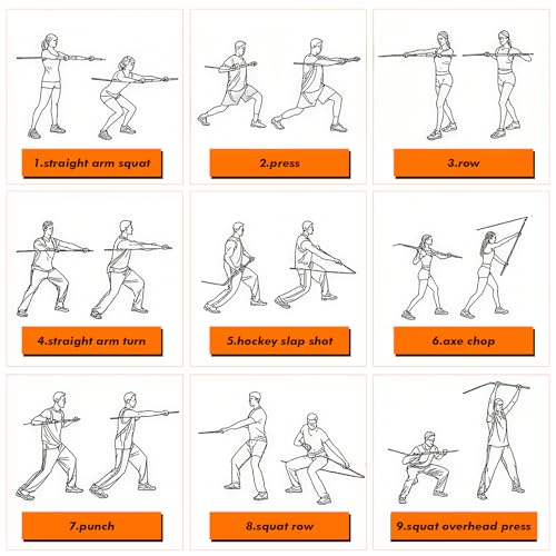 Shappy 1 Set Golf Swing Trainer Set - Sport Practice Aid System for Improving Swing Mechanics Core Strength Muscle Memory - Including Training Stick, Door Anchor, Resistance Band & Safety Strap