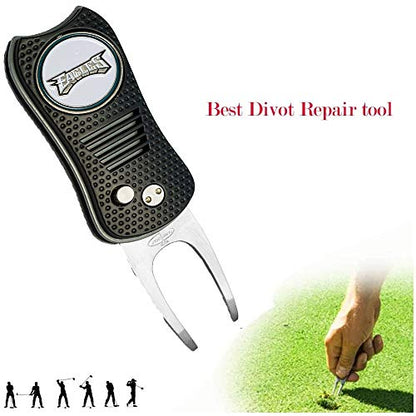 Switchblade Divot Repair Tool with Logo Printed Removable Magnetic Ball Marker-Best Divot Fixer - style: Philadelphia Eagles