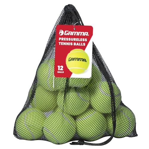 Gamma Sports Pressureless Tennis Balls Box - Ideal for Practice, Teaching, and Training with High-Visbility Felt - Indoor and Outdoor Court Play - 48 and 75 Pack Sizes - size: New Bag of 12