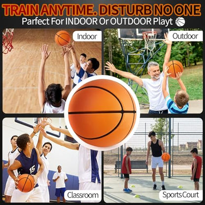 Silent Basketball Quiet Basketball High Density Soft Foam Low Noise Bouncing Ball for Quiet Dribbling Practice - size: size 5