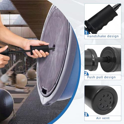 KEUYE Ball Pump Compatible with Bosu for Balloons,Yoga Ball,Manual Hand Air Ball Balance Trainer Pump Compatible with Bosu,2 Pcs